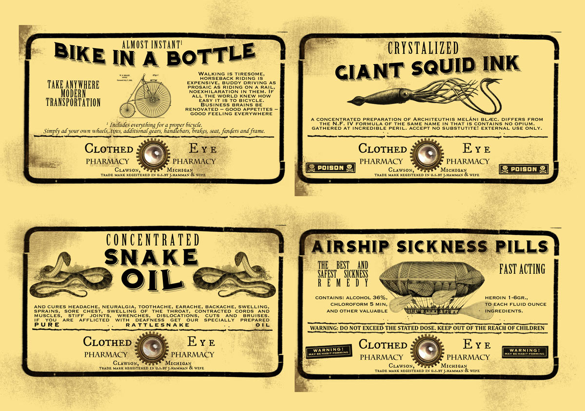 Various Apothecary Styled Labels